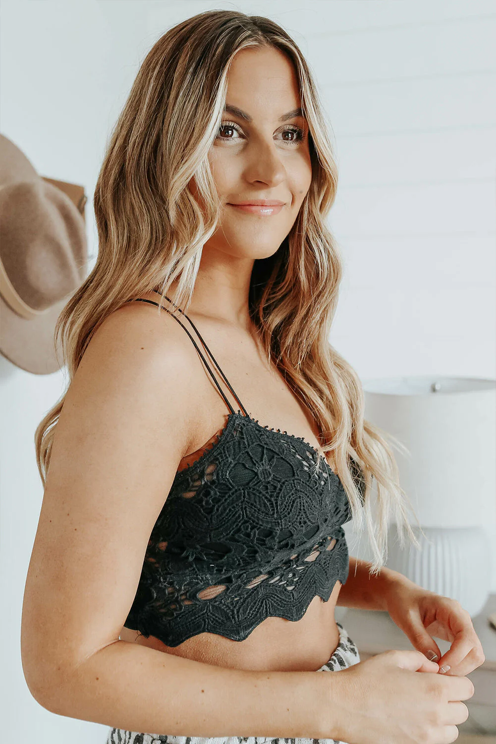 Black Cropped top, bralette, Crocheted bralette